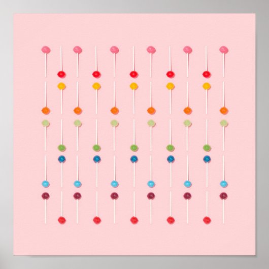 Suckers Lollypop Snoep Regenboog Poster (Voorkant)