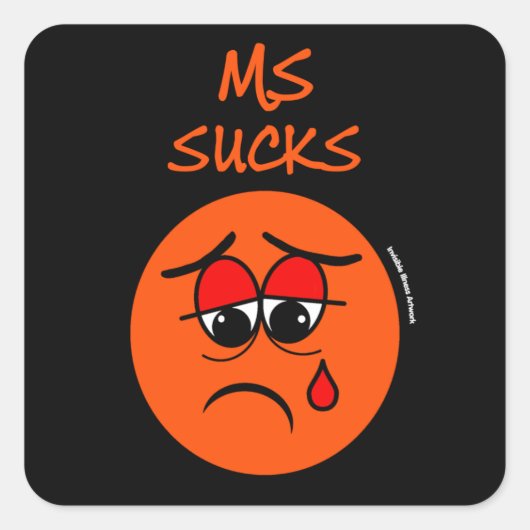 SUCKS...MS VIERKANTE STICKER (Voorkant)