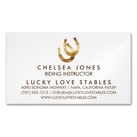 Sucky Hoefijzers Equestrian Magnetisch Visitekaartje (Voorkant)