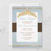 Sucré 16/ invitations tiara/bleu topaz (Dos)