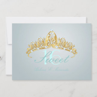 Sucré 16/ invitations tiara/bleu topaz