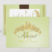 Sucré 16/ invitations tiara/verte pardot (Devant / Derrière)