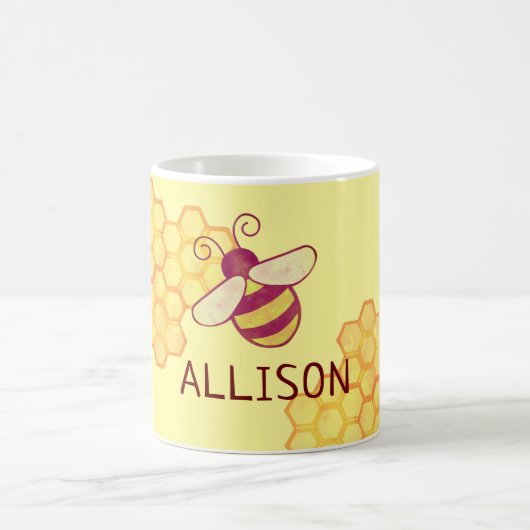 Sucre abeille Nom personnalisé Mug (Centre)