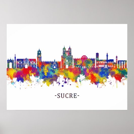 Sucre Bolivia Skyline Poster (Voorkant)