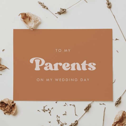 Sucre brun rétro À mes parents carte de jour de ma