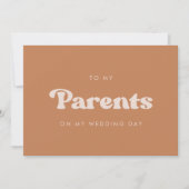 Sucre brun rétro À mes parents carte de jour de ma (Devant)