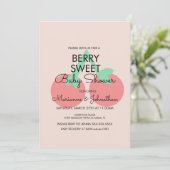 Sucre Cerises Fruit Rose Baby shower Invitation (Debout devant)