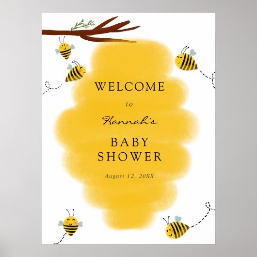 Sucré comme peut être Baby shower Affiche de bienv (Devant)