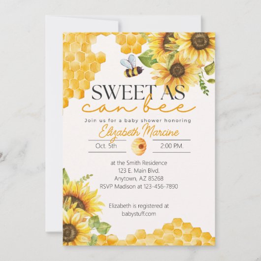 Sucré Comme Peut Être Baby shower Invitation (Devant)