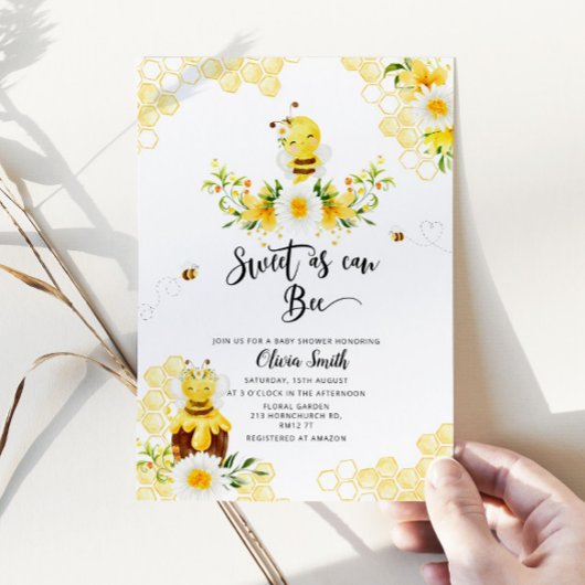 Sucré comme peut être baby shower invitation