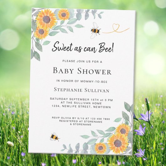 Sucré Comme Peut Être Baby shower Invitation
