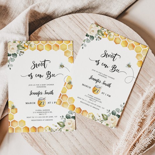 Sucré comme peut être baby shower invitation