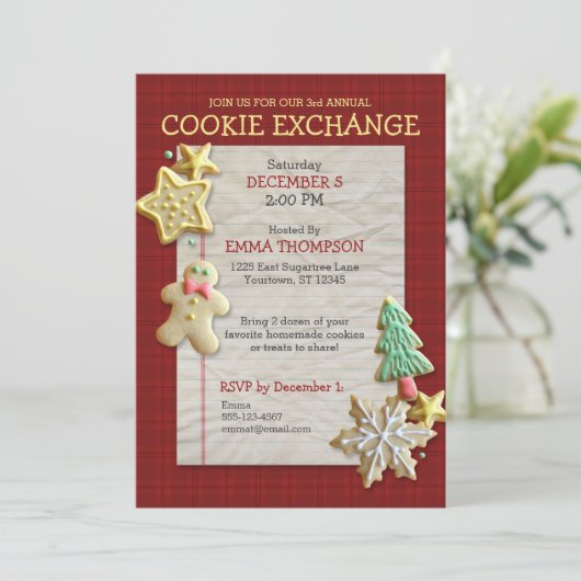 Sucre Cookie Exchange Fête Invitation (Debout devant)