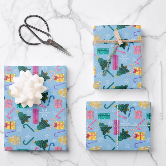 Sucre de canne, arbres et cadeaux papier d'emballa (Recto)