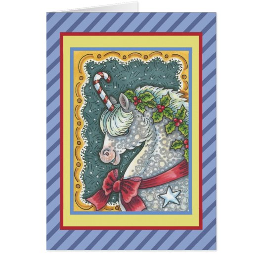 SUCRE DE CANNE CHRISTMAS UNICORN GREETING CARTE V (Devant)