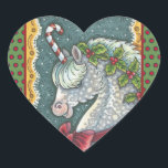 SUCRE DE CANNE CHRISTMAS UNICORN, STICKERS EN PONY<br><div class="desc">PETIT PETIT PEPPERMINT ET HOLLY UNICORN. BALEINES EN PONI DE NOËL,  Coeur,  Vert/Rouge Pointe Bordure *Personnaliser ... Rechercher Les Articles Correspondants Susan Brack Design</div>