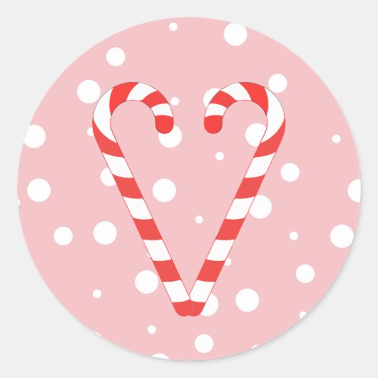 Sucre de canne Coeur Noël Classic Sticker rond (Devant)