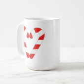 Sucre de canne de Noël Coeur Mug (Devant gauche)