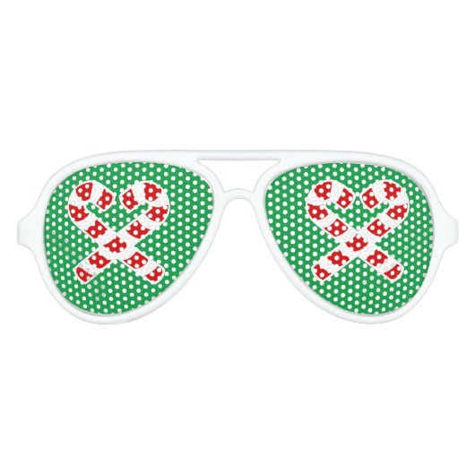 Sucre de canne de Noël lunettes de soleil de Noël (Devant)