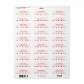 Sucre de canne Étiquette de adresse de vacances 4 (Feuille entière)
