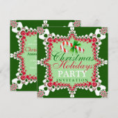 Sucre de canne Festive Noël Invitations (Devant / Derrière)