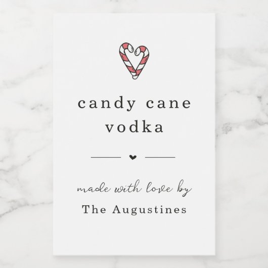 Sucre de canne maison Vodka bouteille Étiquette ca (Étiquettes simples)