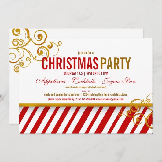 Sucre de canne Noël Fête Invitation (Devant / Derrière)