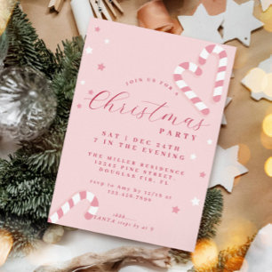 Sucre de canne Noël Invitation Pink