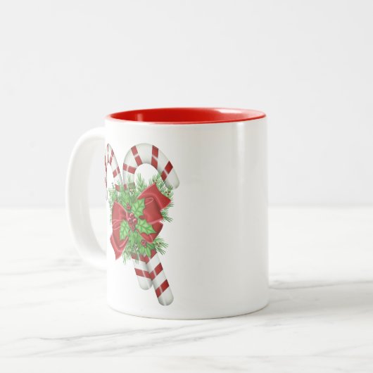 Sucre de canne Noël Mug café à deux tons (Devant gauche)
