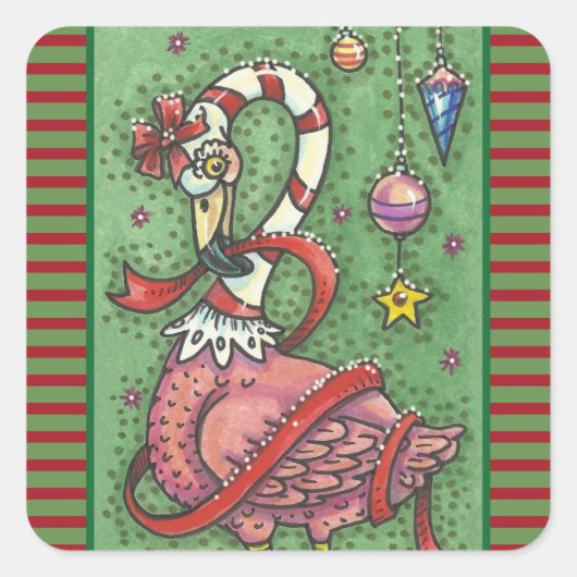 SUCRE DE CANNE PINK FLAMANT ROSE CHRISTMAS STICKER (Devant)