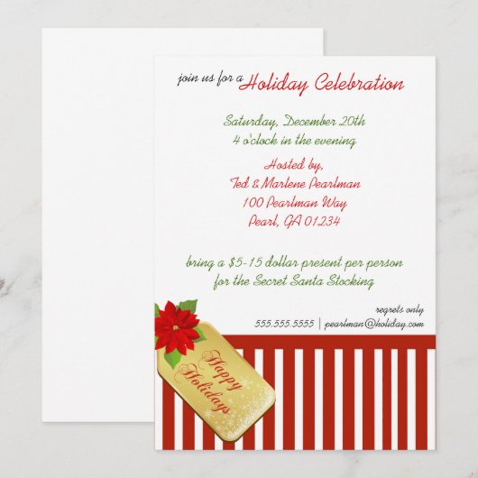 Sucre de canne Présent Fête Invitation (Devant / Derrière)