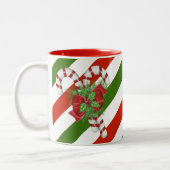 sucre de canne rayé Noël à deux tons café Mug (Gauche)
