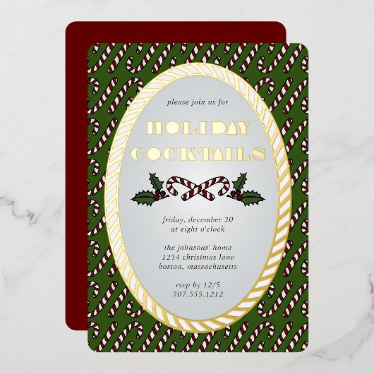 Sucre de canne rêve de Noël | Invitation Foil (Recto/Verso)