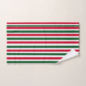 Sucre de canne rouge et vert Stripes de Noël (Serviette à main)