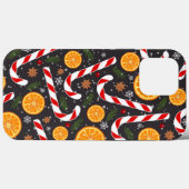 Sucre de canne rouge Oranges de Noël coque iphone (Verso (horizontal))