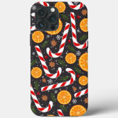 Sucre de canne rouge Oranges de Noël coque iphone (Verso)
