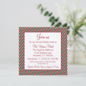 Sucre de canne Striped Holiday Party Invitation (Debout devant)