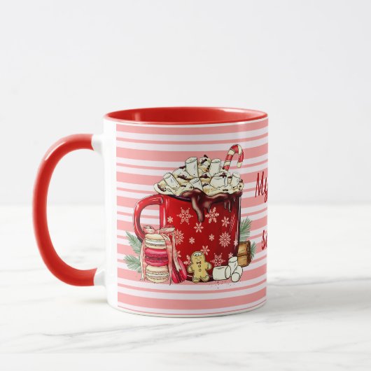 Sucre de Noël Traits café Mug (Gauche)