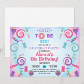 Sucré d'être six canyland invitation anniversaire. (Devant / Derrière)