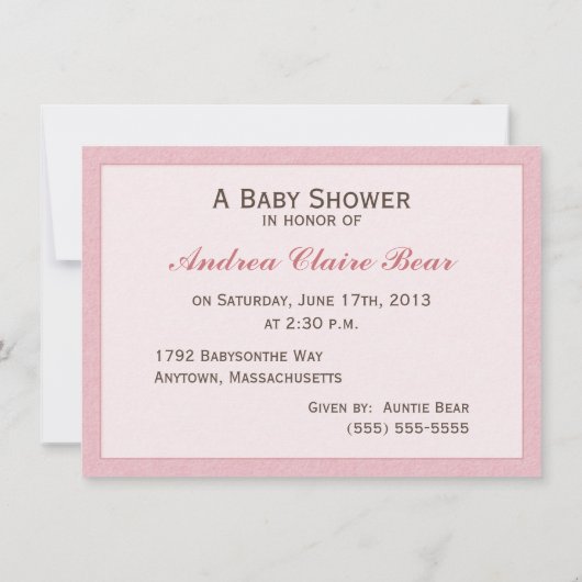 Sucre et épice bébé fille rose Douche Invitation (Dos)