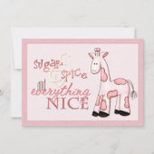 Sucre et épice bébé fille rose Douche Invitation (Devant)