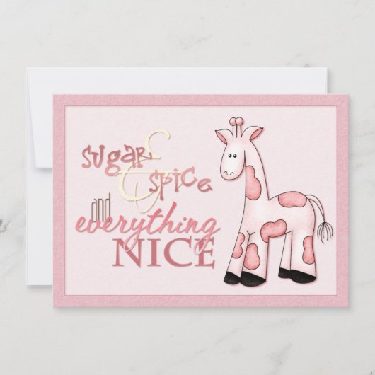 Sucre et épice bébé fille rose Douche Invitation (Devant)