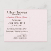 Sucre et épice bébé fille rose Douche Invitation (Dos)