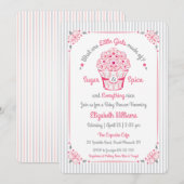 Sucre et épice Cupcake Baby Girl Douche Invitation (Devant / Derrière)