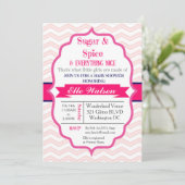 Sucre et épice rose fille bébé douche Invitations (Debout devant)