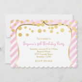 Sucre et épice rose or Anniversaire Invitation (Dos)