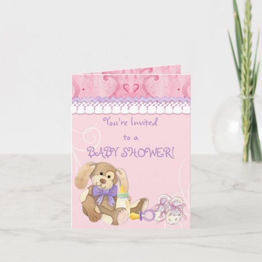 Sucre et épices, Invitation Baby shower fille (Devant)