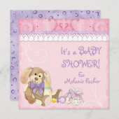 Sucre et épices, Invitation Baby shower fille (Devant / Derrière)