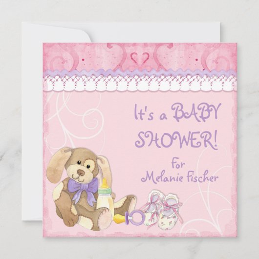 Sucre et épices, Invitation Baby shower fille (Devant)