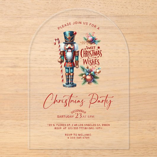 Sucré Noël Voeux Nutcracker Invitation (Recto)